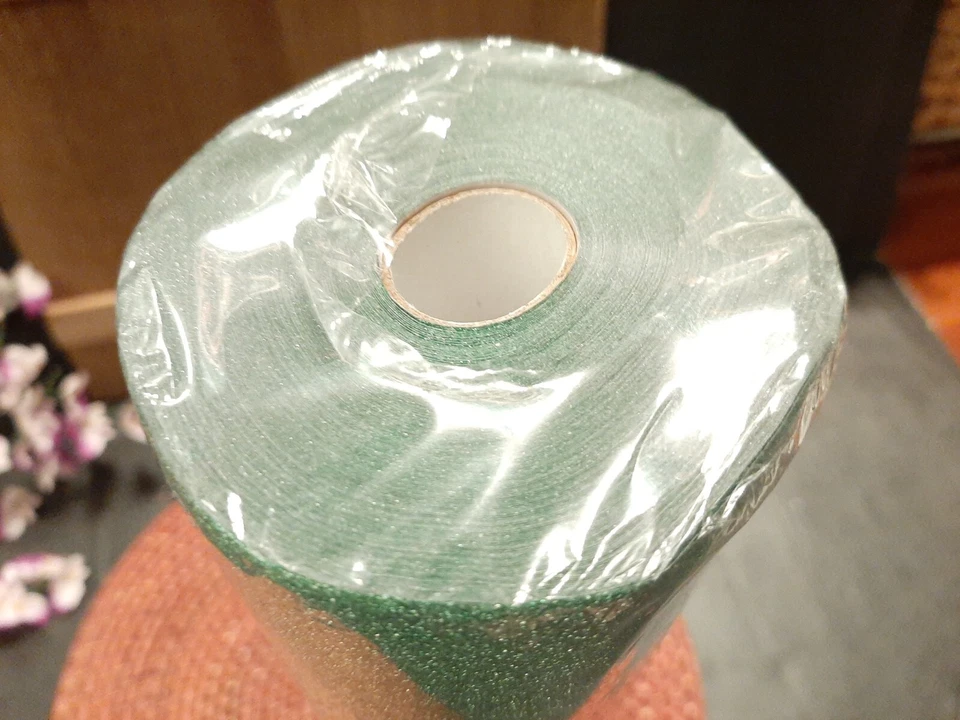 Amiya Green Glitter Vinyl Contact Paper 17.3"×1200" Peel & Stick Wallpaper 144sq - Image 4 of 4