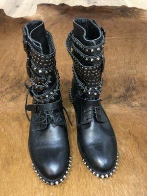 combat boots with designs