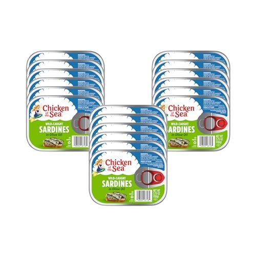 Chicken of the Sea Sardines in Olive Oil, Wild Caught, 3.75 oz. Can Pack of 
