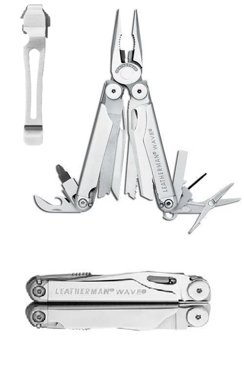 Leatherman Wave Stainless Steel Multi Tool With Pocket Clip New