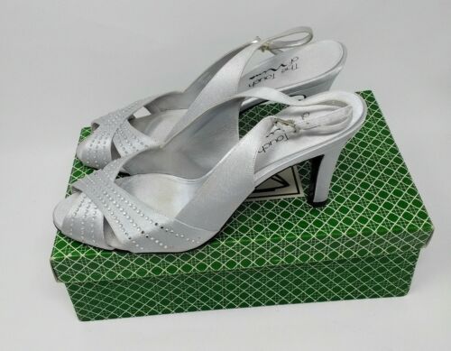 Touch of Nina Castian Women's Size 10 Med Silver High Heels Slingbacks Shoes - Picture 3 of 8