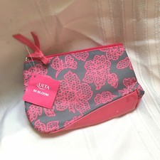 ULTA cosmetic bag-NEW with tags-gray and pink floral