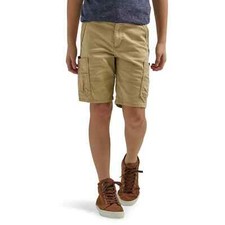 Wrangler Straight Fit Gamer Cargo Short Boy's 8 Beige Cotton Pull-On Pockets
