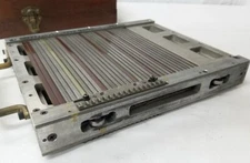 Vintage Typesetting Printmaking Letterpress Plate Rack Case Blade In Wooden Case