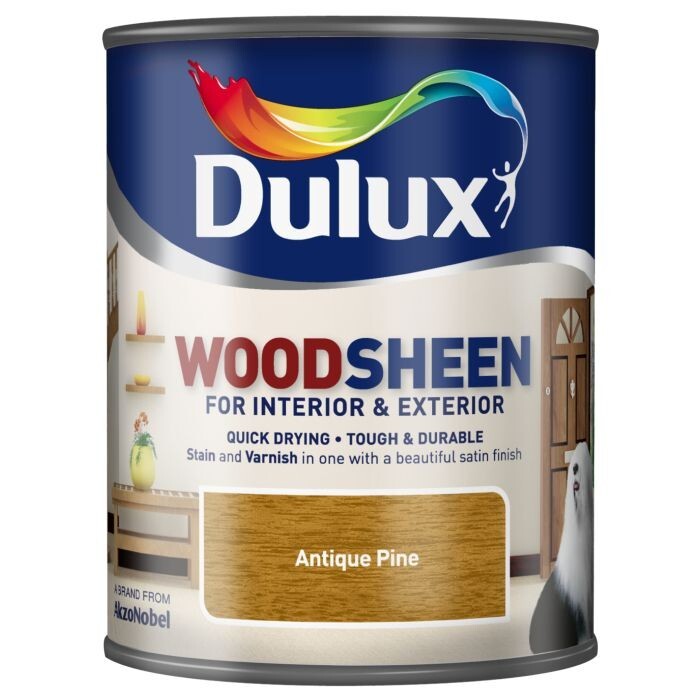 Satin Finish Antique Pine Wood Sheen For Interior and Exterior Use Dulux 750ml