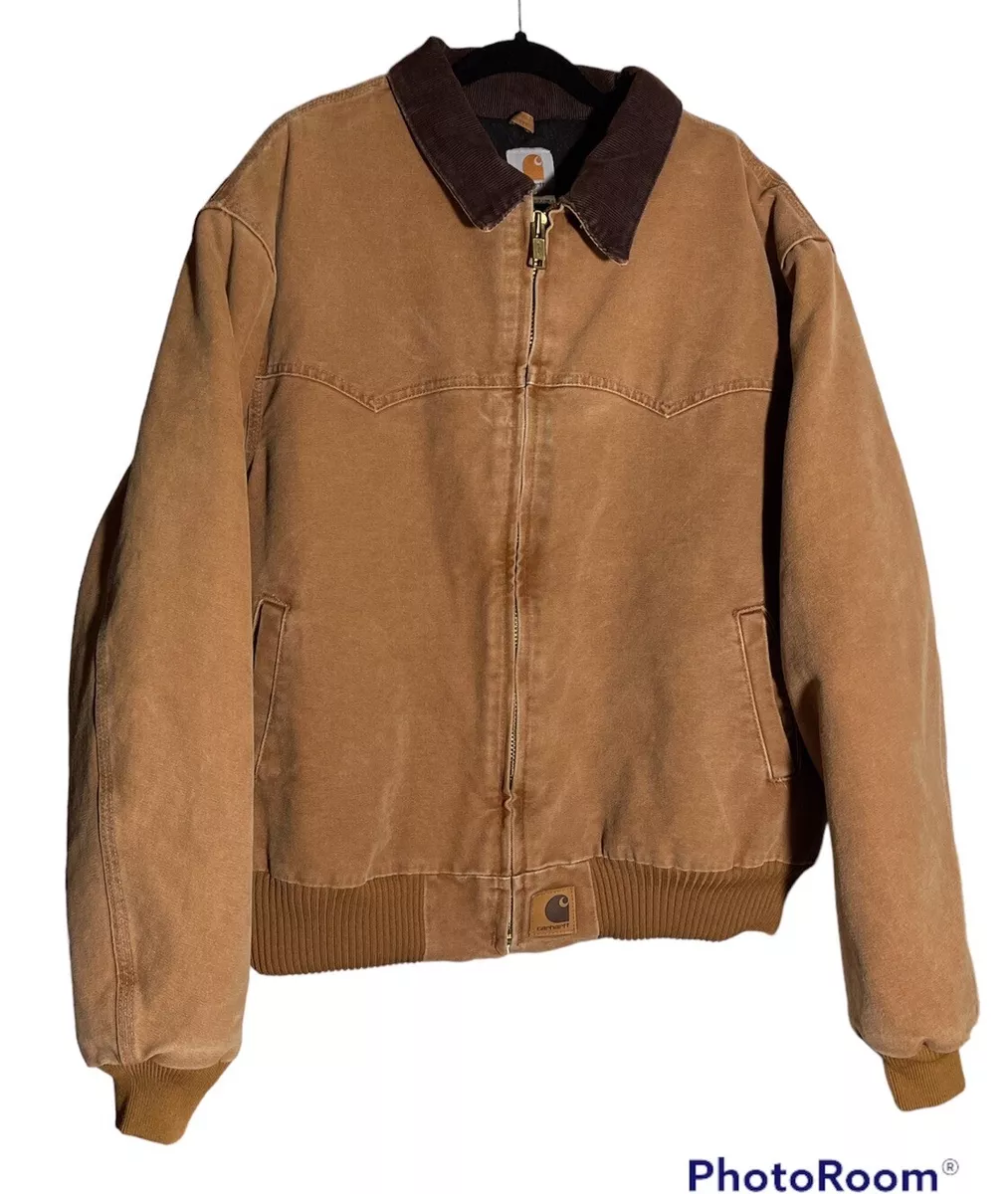 Vintage Carhartt Quilted Lined Canvas Jacket J14 BRN Santa Fe Men’s Size 2XL XXL