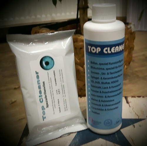 Top Cleaner Brillenreiniger 250ml Nachfüllflasche inkl. Reinigungstücher gratis