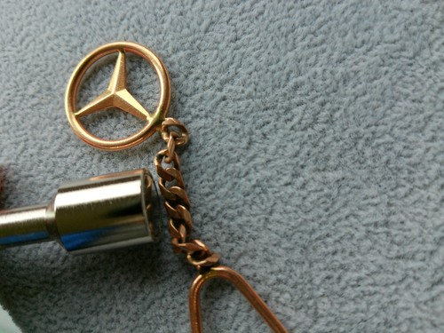 Vintage 14K Gold Mercedes Benz Auto Schlüsselanhänger Medaillon Ring Schraubverschluss Halter - Bild 17 von 24