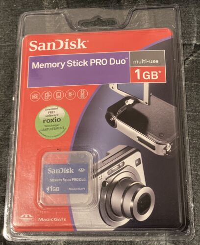 Brand New SanDisk SDMSPD-1024-A11 1.0 GB MemoryStick Pro Duo Sony - Picture 1 of 2