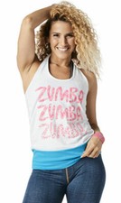 Zumba Tribe Halter Top - Wear It Out White Z1T01427 - Size XXL - New B49