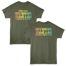 Peter Tosh - Wanted World Tour - 2-Sided Print Adult T-Shirt - Military Green