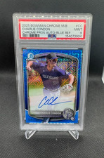 Topps 2025 Bowman Chrome Charlie Condon Mega Box Auto Blue Mojo /150 PSA 9 SP RC