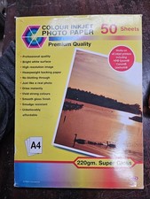24x SHEETS A4 PMS COLOUR INKJET GLOSSY PHOTO PAPER BRIGHT PREMIUM QUALITY 220gsm
