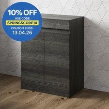 600mm Bathroom Countertop Vanity Door Unit Floor Standing Charcoal Grey