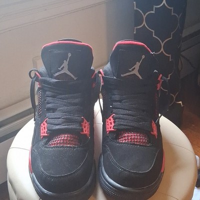 Jordan Air Jordan 4 Retro Red Thunder Black Red Mid Top Athletic Sneakers