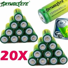20pcs SKYWOLFEYE 16340 RCR123A Battery 3.7V 1800mAh Rechargeable Cell For Camera