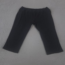 Lands' End Pants Womens 3X Petite Black Sport Knit Straight Leg Cotton Plus