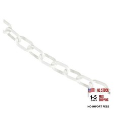 Plastic Barrier Chain, White, 100 ft Length 10001-100 - UV-resistant HDPE