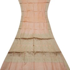 Namaste Vintage Pink Sarees 100 Pure Silk Woven Indian Sari 5YD Craft Fabric