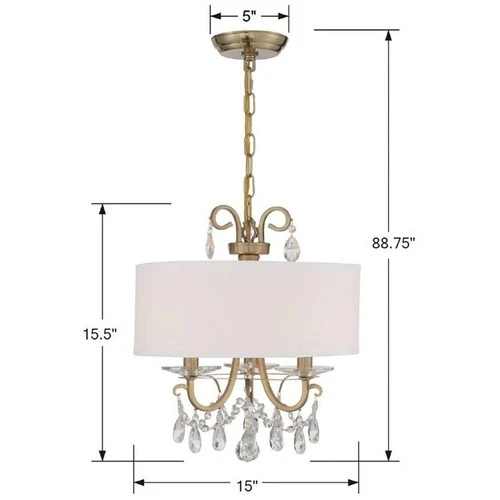 Crystorama 6623-VG-CL-MWP Othello Mini Chandelier Vibrant Gold - Picture 5 of 7
