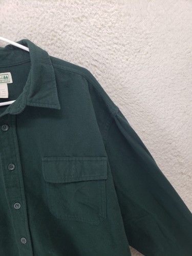 L L Bean Herren Hemd XXL Tall Grün 100% Baumwolle Langarm Regular Button Down - Bild 3 von 17