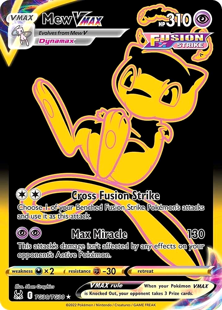 Mew VMAX ポケモンカード 310HP Mew VMAX (Secret) TG30/TG30 Swsh11: Lost Origin Trainer Gallery