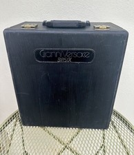 Custodia vintage GIANNI VERSACE nera borsa baule da viaggio in pelle trucco...