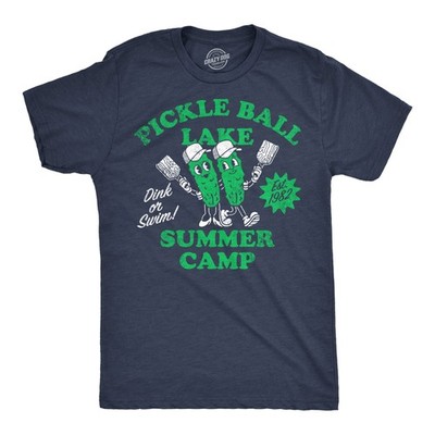 Mens Pickleball Lake Summer Camp T Shirt Funny Pickle Ball Lovers Joke Tee for