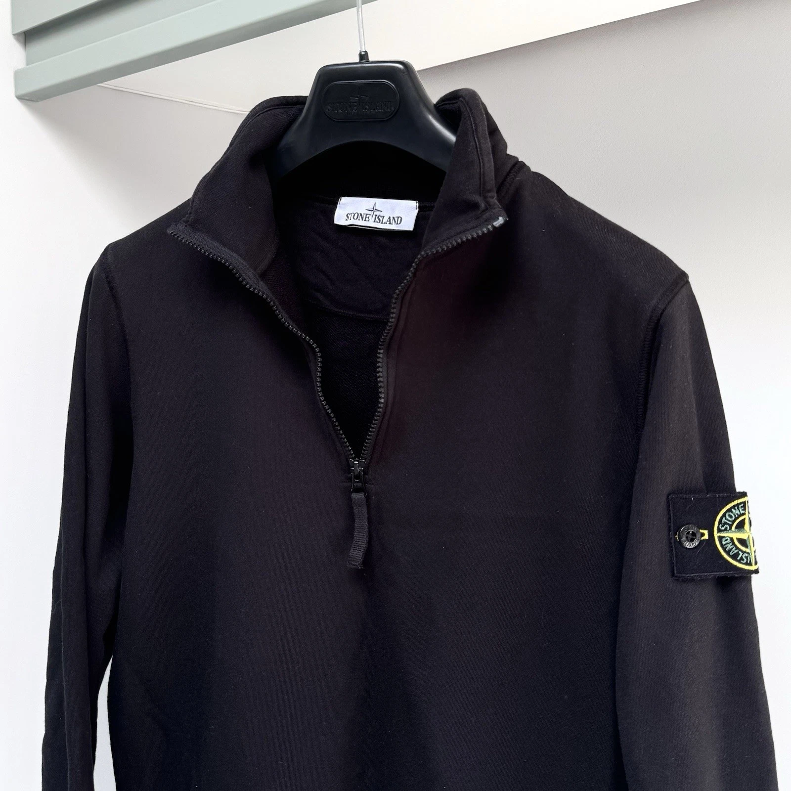 Felpa Felpa con cappuccio Maglione STONE ISLAND Quarter Zip Badge Small