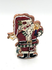 Blue Sky Tealight Holder Santa Claus Heather Goldminc 2002 Christmas