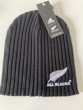 ALL BLACKS RUGBY ADIDAS BEANIE HAT BLACK NEW WITH TAG