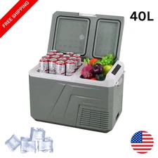 40L Portable Car Refrigerator Dual Zone Fridge Freezer 12/24V DC Compressor