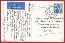 Postcard used from Hong Kong to the UK, Postmarked Ma Tau Wai, HONGKONG 1964