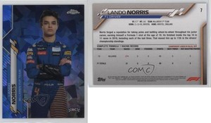 2020 Topps Chrome Sapphire Edition Formula 1 F1 Racers Lando Norris #7 Rookie RC