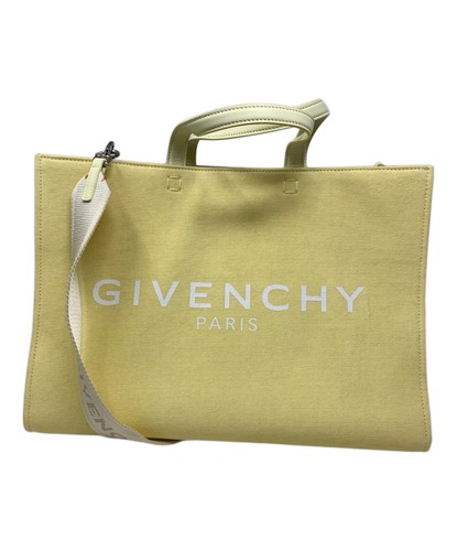 Givenchy G-Tote Tote Bag 2way Logo Canvas Yellow Authentic Women's Women From Jp