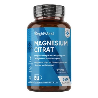 Magnesium Kapseln - 240Stk - 440mg - Training, Fitness, Sport - 4 Monate Vorrat