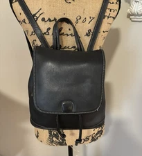 Vintage Coach Bleecker Backpack Drawstring Flap Bag Black Leather 9315 Restored