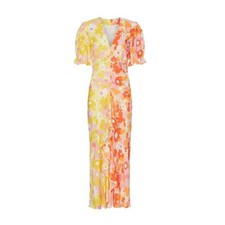 RIXO Ariel Multi Floral Ruffle Midi Dress Size 8 - 41999