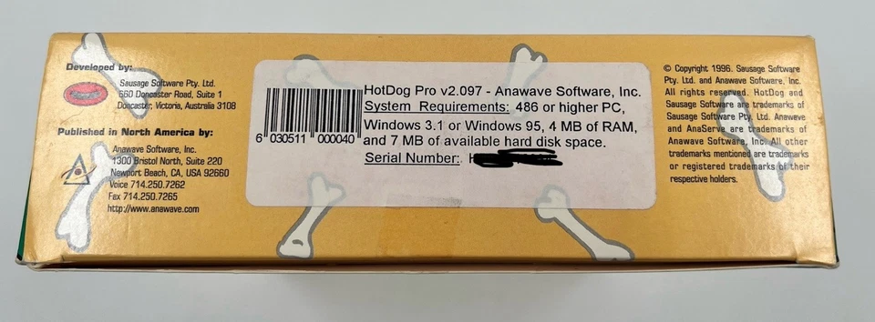 The Hotdog Web Editor Professional 2.0 CD-ROM 1996 Software Windows 95 Big Box - Image 4 of 4