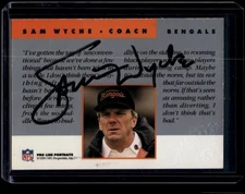 1991 Pro Line Portraits Football Sam Wyche Certified Authentic Auto