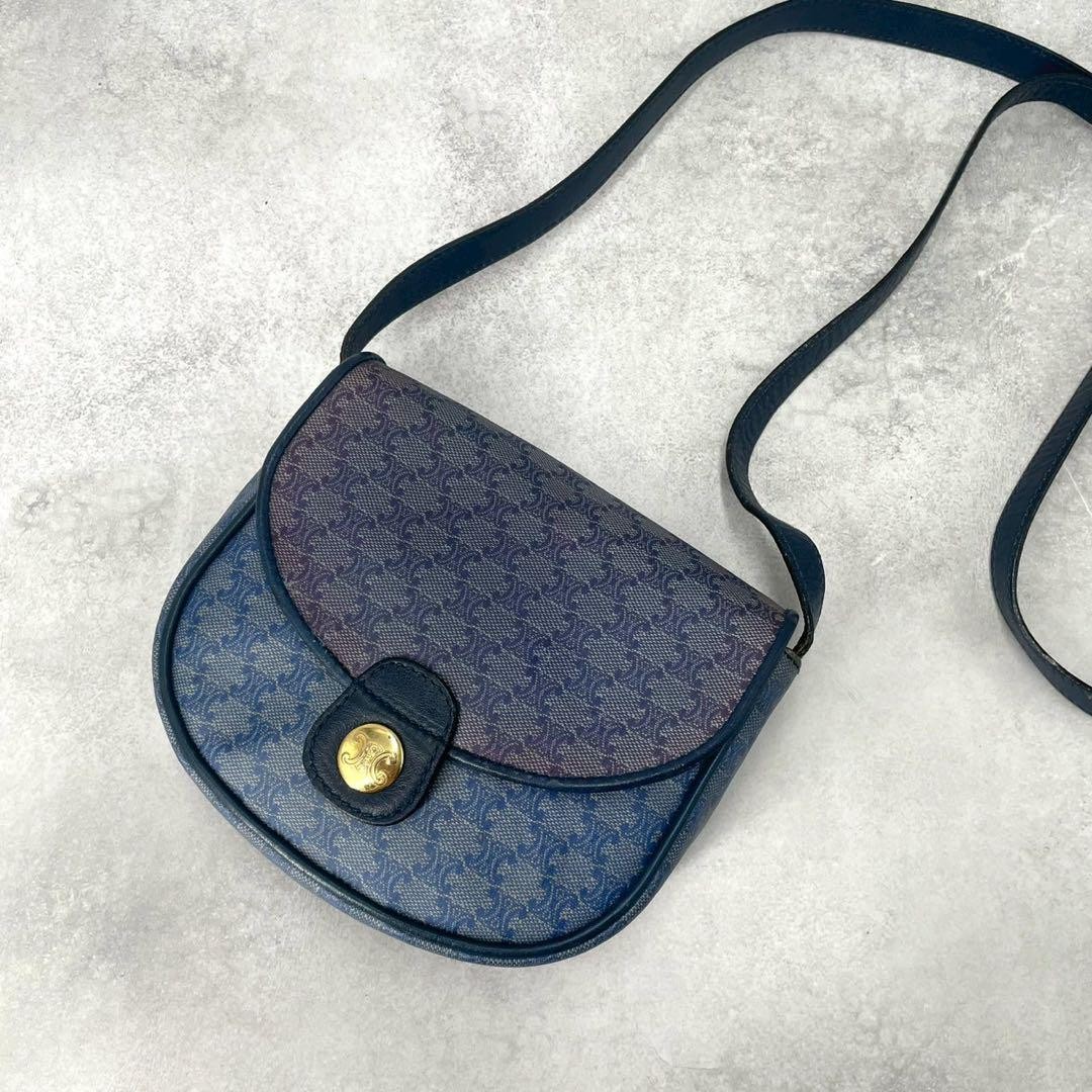 Celine Navy PVC Shoulder Bag Authentic Model G0702169