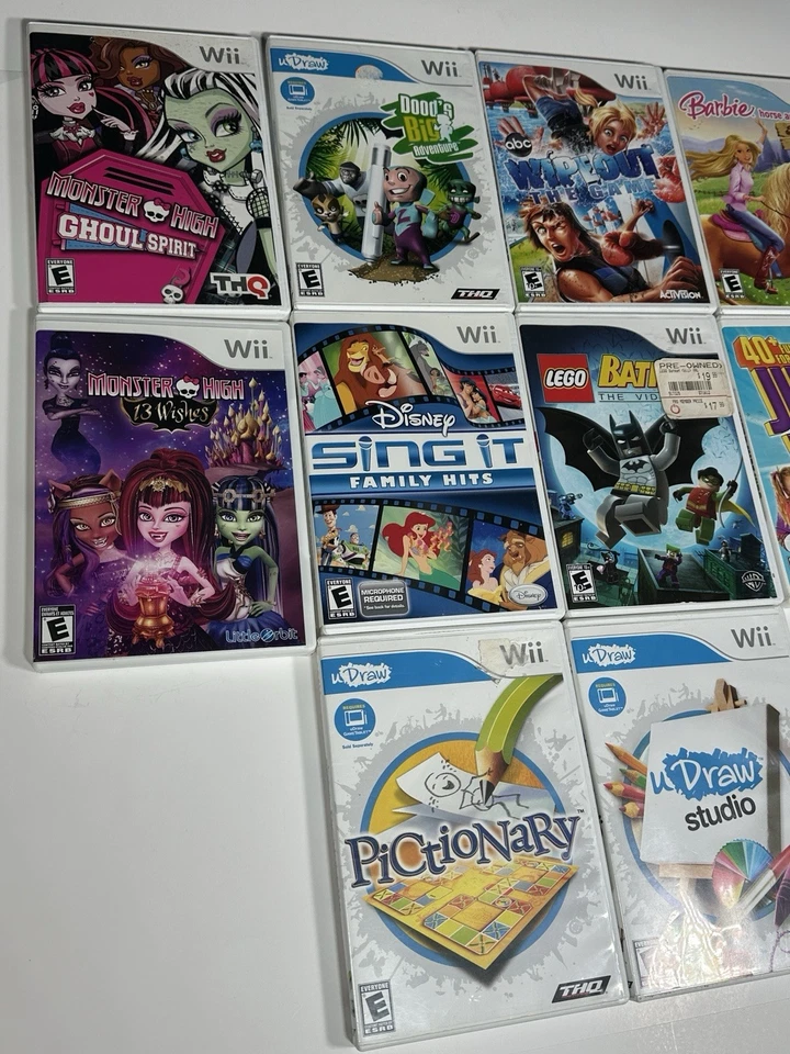 Lot of 11 Nintendo Wii Video Games Kids Monster High Lego Batman Tested Working - Image 2 of 4