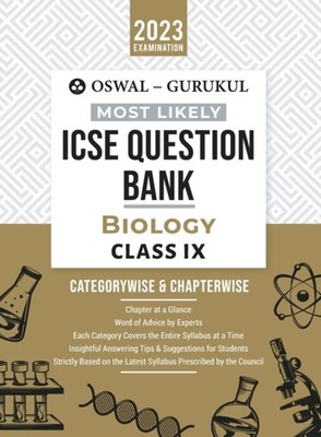 Oswal - -  Biology Most Likely Question Bank   ICSE Class 9 For 2023 E - E555z