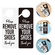 2 Pcs Please Take off Your Shoes and Hang Sign on The Door Remove