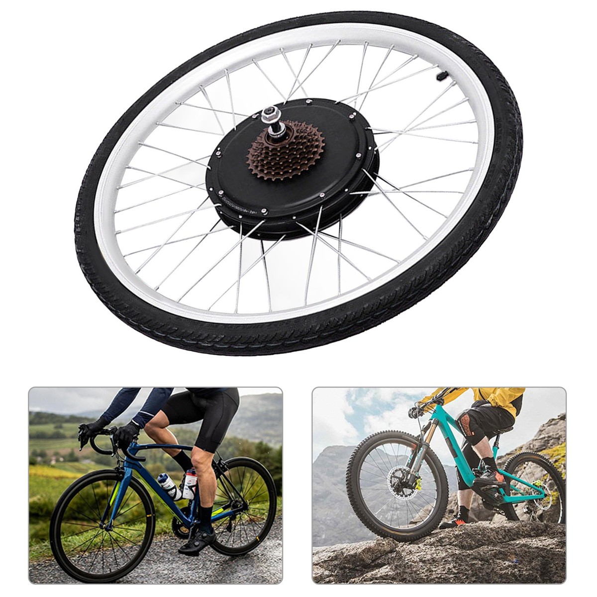 Rear Wheel Electric Bicycle Conversion Kit E-Bike Motor Hub Kit 26