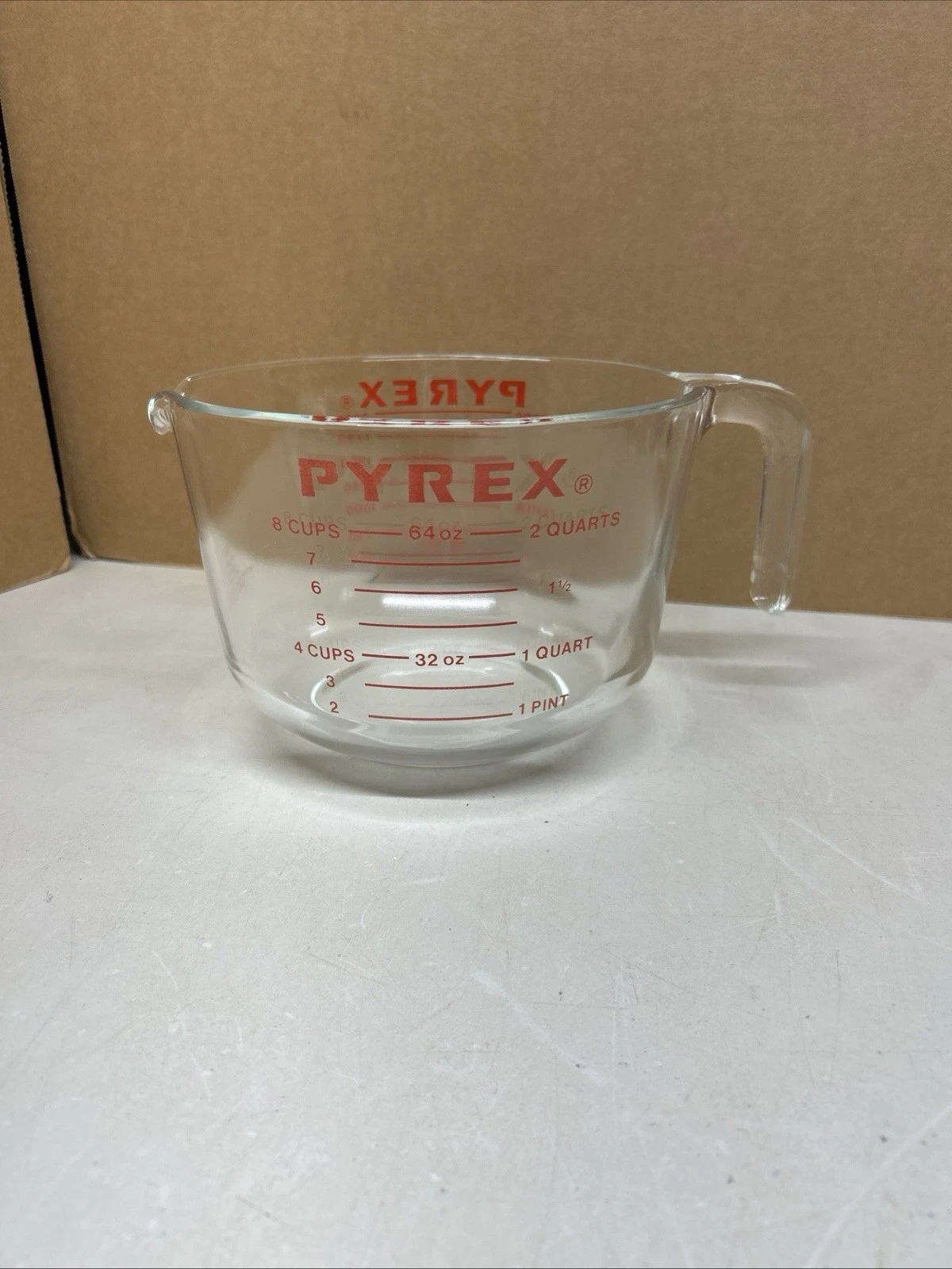 Beautiful Pyrex 8-Cup Measuring Cup, 64 oz/2 Qt Clear Glass, Made in USA