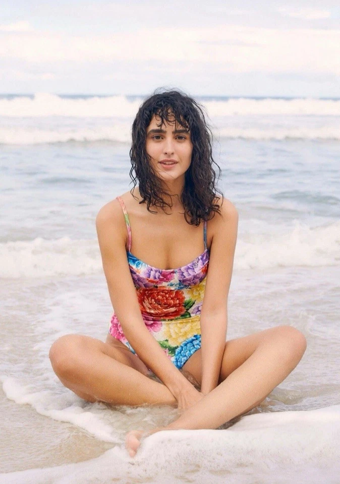 Farm Rio Rainbow Chita One Piece Swimsuit Multicolor Floral Print Cutout Small - Image 3 of 4