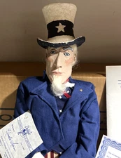 Daddys Long Legs Uncle Sam Doll Pat Weeks 1991 Patriotic Folk Art New In Box