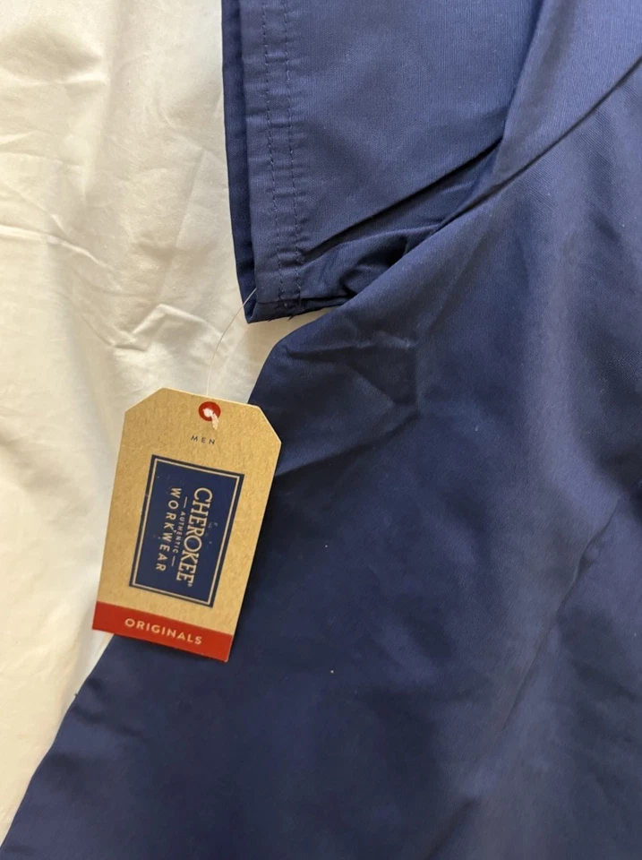 Nuevo con etiquetas Blusa Médica Cherokee Ropa de Trabajo Tradicional Hombres Cuello en V Azul Talla Pequeña Foto 3 de 4