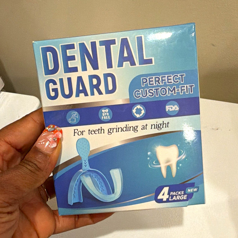 Custom-Fitted Night Mouth Guard for Teeth Grinding, 4-Pack Clear BPA-Free Case